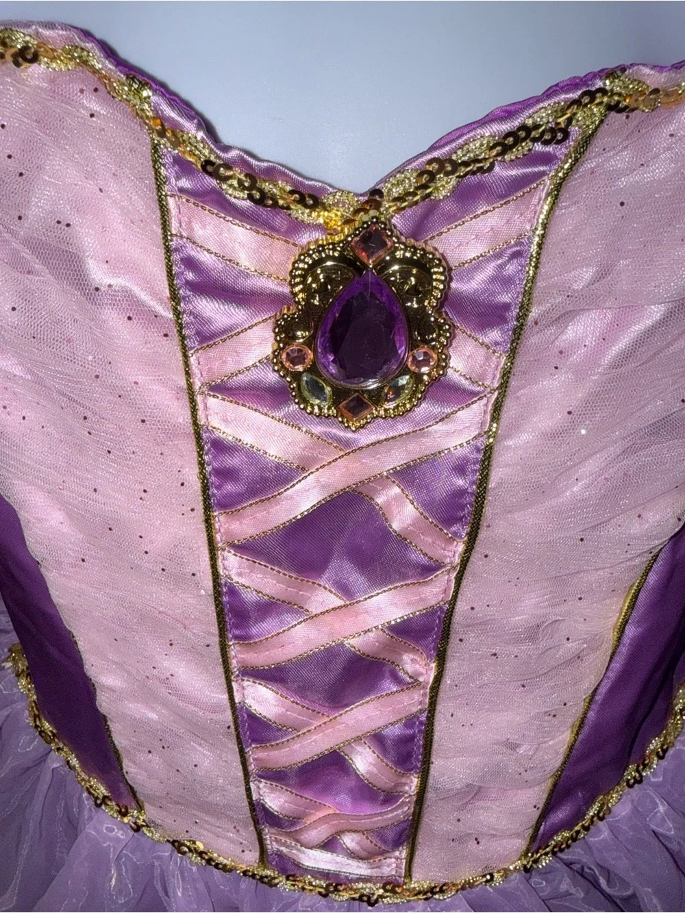 Disney Repunzel Purple Princess Floral Tulle Kids Costume Dress